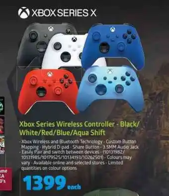 Incredible Connection XBOX SERIES Wireless Controller - Black/White/Red/Blue/Aqua Shift offer