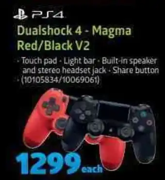 Incredible Connection PS4 - Dualshock 4 - Magma Red/Black V2 offer