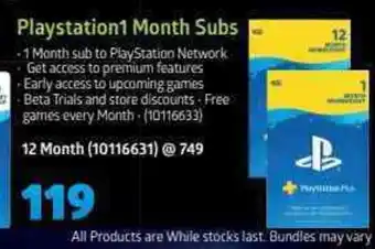 Incredible Connection Playstation 1 Month Subs offer