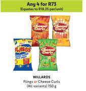 Willards Flings Or Cheese Curls (All Variants)-For Any 4 x 150g offer ...