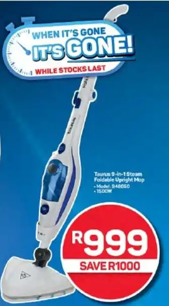 Pick n Pay Hypermarket Taurus 9-in-1 Steam Foldable Upright Mop offer