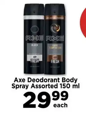 Food Lover's Market Axe Deodorant Body Spray Assorted 150 ml offer