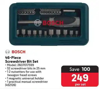 Makro BOSCH 46-Piece Screwdriver Bit Set offer