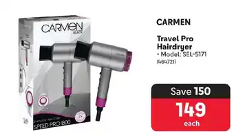 Makro CARMEN Travel Pro Hairdryer offer