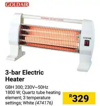 Builders Warehouse GOLDAIR 3-bar Electric Heater offer