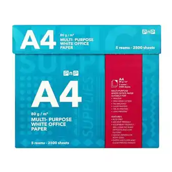 Pick n Pay Liquor PnP A4 Multi Purpose White Office Paper 500 Sheets x 5 offer