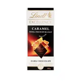 Pick n Pay Liquor Lindt Excellence Caramel with a Touch of Seasalt Dark Chocolate 100g offer