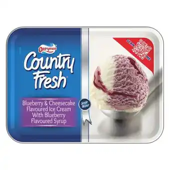 Pick n Pay Liquor Country Fresh Blueberry & Cheesecake Ice Cream With Blueberry Syrup 1.8L offer