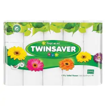 Pick n Pay Liquor Twinsaver Toilet Rolls 1 Ply White 15s offer