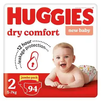 Pick n Pay Liquor Huggies Dry Comfort Size 2 New Baby Jumbo Pack - 94 Nappies offer