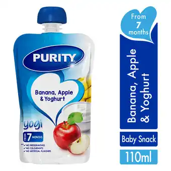 Pick n Pay Liquor Purity Pouch Banana Apple & Yoghurt 110ml from 6 Months offer