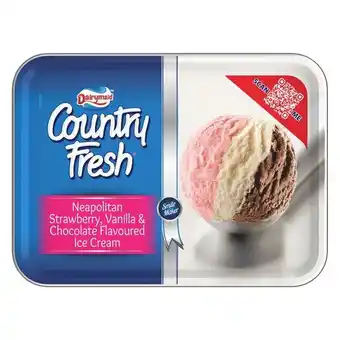 Pick n Pay Liquor Dairymaid Country Fresh Neapolitan Strawberry, Vanilla & Chocolate Flavoured Ice Cream 1.8L offer