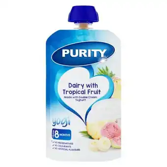 Pick n Pay Liquor Purity Pouch Dairy with Tropical Fruit 110ml from 6 Months offer