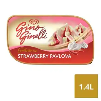 Gino Ginelli Strawberry Pavlova Flavoured Ice Cream with Strawberry Sauce 1.4L