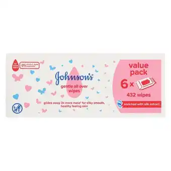 Pick n Pay Liquor Johnson's Baby Wet Wipes Gentle All Over 6 x 432 Wipes offer