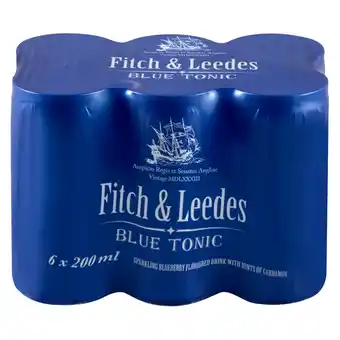 Pick n Pay Liquor Fitch & Leedes Blue Tonic Can 200ml x 6 offer