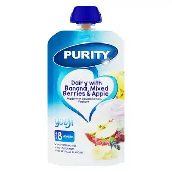 Pick n Pay Liquor Purity Pouch Dairy with Banana, Mixed Berries & Apple 110ml from 6 Months offer