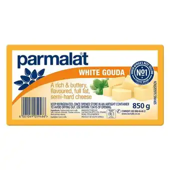 Pick n Pay Liquor Parmalat White Gouda Full Fat Semi-Hard Cheese 850g offer