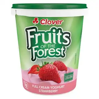 Pick n Pay Liquor Clover Fruits Of The Forest Full Cream Strawberry Yoghurt 1kg offer