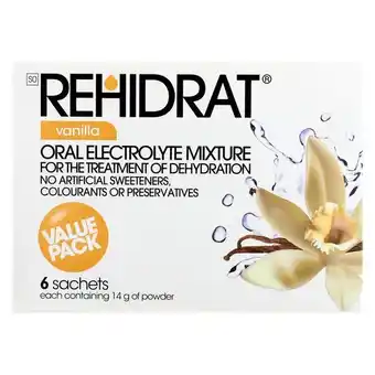 Pick n Pay Liquor Rehidrat Vanilla Oral Electrolyte Mixture Sachet 6 x 14g offer