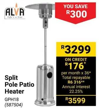 Builders Warehouse ALVA Split Pole Patio Heater offer