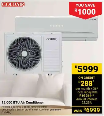 Builders Warehouse Goldair 12 000 BTU Air Conditioner offer