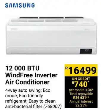 Builders Warehouse SAMSUNG 12 000 BTU Windfree Inverter Air Conditioner offer