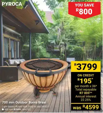 Builders Warehouse PYROCA 700 mm Outdoor Boma Braai offer