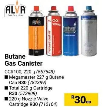 Builders Warehouse ALVA Butane Gas Canister offer