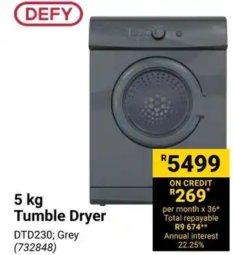 Builders Warehouse DEFY 5 kg Tumble Dryer offer