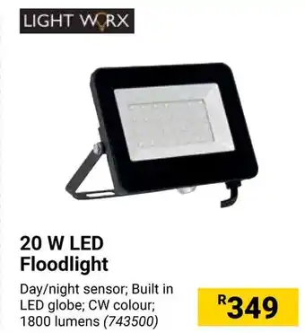 Builders Warehouse LIGHT WORX 20 W LED Floodlight offer