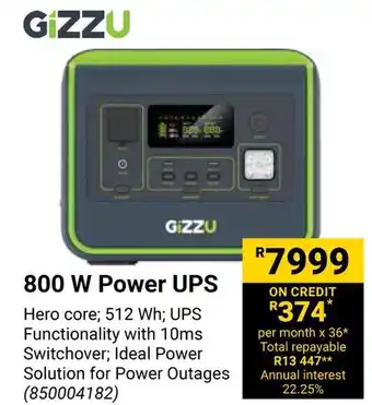 Builders Warehouse GİZZU 800 W Power UPS offer