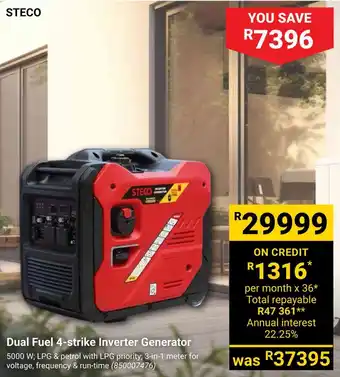 Builders Warehouse STECO Dual Fuel 4-strike Inverter Generator offer