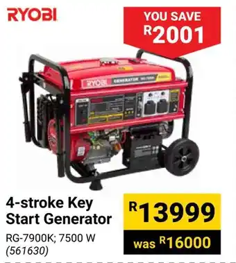 Builders Warehouse RYOBI 4-stroke Key Start Generator offer