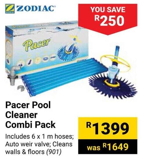 ZODIAC Pacer Pool Cleaner Combi Pack offer at Builders Warehouse