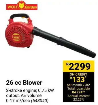 Builders Warehouse WOLF Garden 26 cc Blower offer