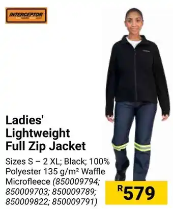 Builders Warehouse INTERCEPTOR Ladies' Lightweight Full Zip Jacket offer