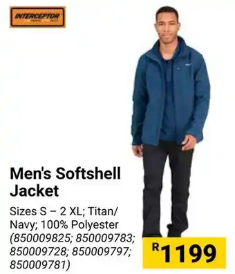 Builders Warehouse INTERCEPTOR Men's Softshell Jacket offer