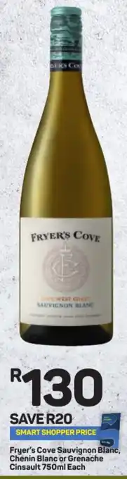 Pick n Pay Hypermarket Fryer's Cove Sauvignon Blanc, Chenin Blanc or Grenache Cinsault 750ml Each offer