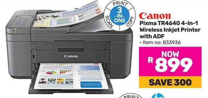 Canon Pixma TR4640 4-in-1 Wireless Inkjet Printer with ADF offer at Game