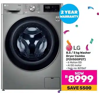 Game LG 8.5/5 kg Washer Dryer Combo (F2V5GGP2T) offer