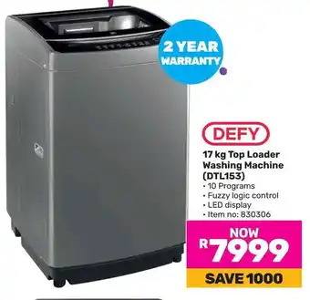 Game DEFY 17 kg Top Loader Washing Machine (DTL153) offer