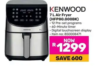 Game KENWOOD 7 L Air Fryer (HFP80.000BK) offer