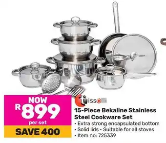 Game 15-Piece Bekaline Stainless Steel Cookware Set offer