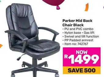 Game Parker Mid Back Chair Black offer