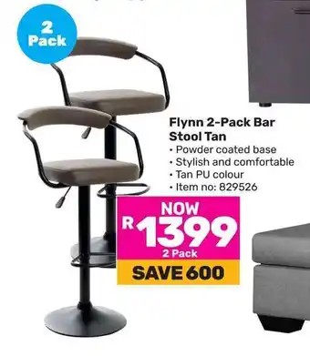 Game Flynn 2-Pack Bar Stool Tan offer