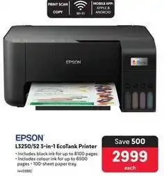 Makro Epson - l3250/52 3-in-1 ecotank printer offer