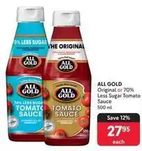 Makro All gold - original or 70% less sugar tomato sauce offer