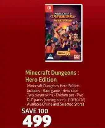 Incredible Connection Minecraft Dungeons Hero Edition offer
