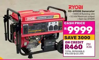 Game RYOBI RG-6900K Generator offer